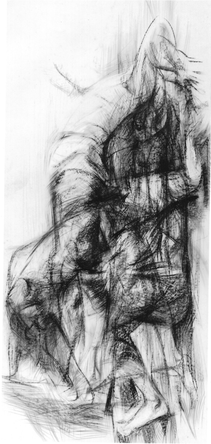 Slow Motion 1986, 200/100 cm, chalk / transparent paper