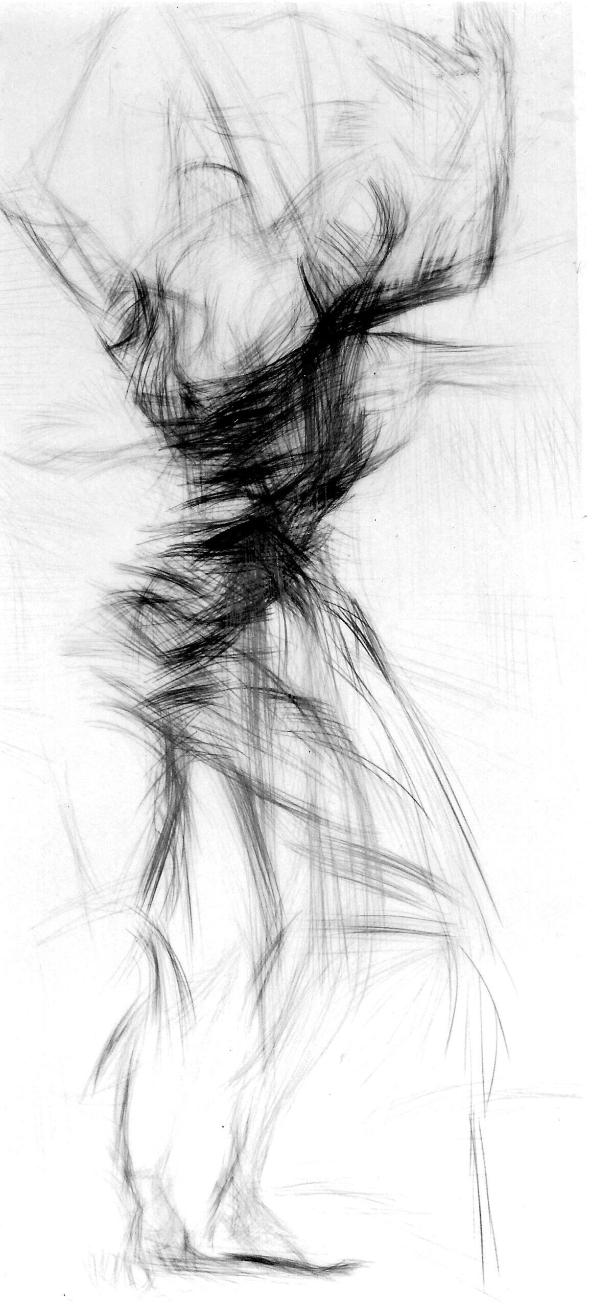 Slow Motion 1986, 200/100 cm, pencil / transparent paper